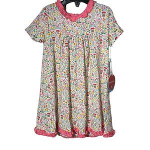 Magnetic Me 2T NWT Gnome Sweet Gnome modal dress ruffle mushroom well floral pin